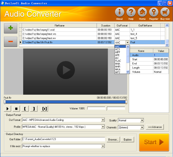 convert flv to mka