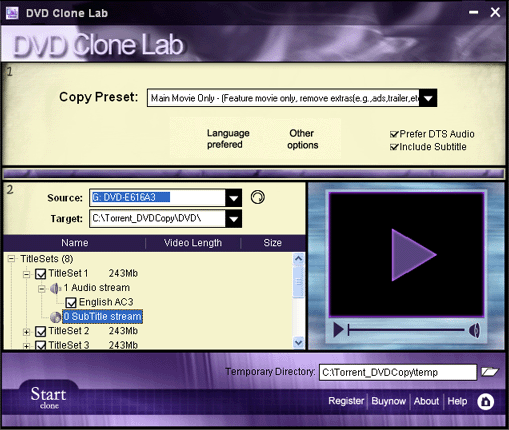 Clone/Decrypt/Backup any protected DVD to blank DVD disc with 1:1 ratio easily