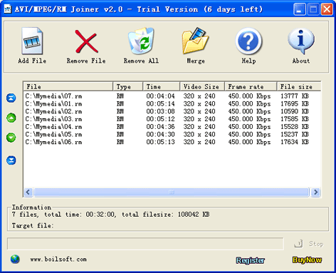 Screenshot for AVI/MPEG/RM/WMV Joiner 4.82