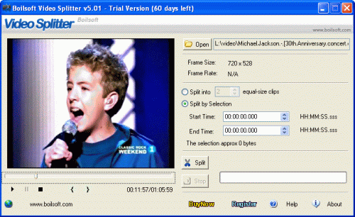 Click to view Boilsoft Video Splitter 7.02.2 screenshot