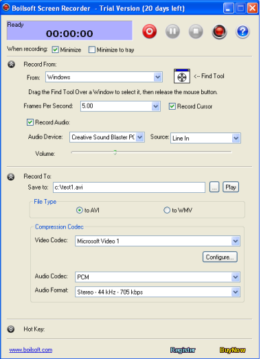 Boilsoft Screen Recorder Screenshot