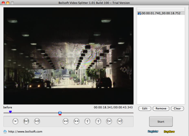 Boilsoft Video Splitter for Mac Screenshot