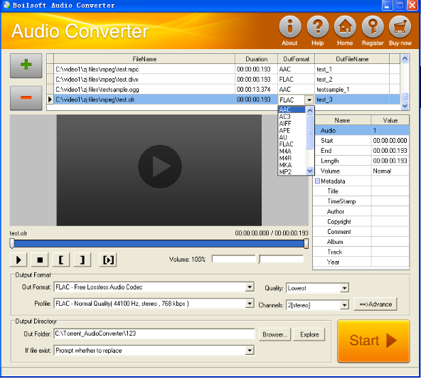 convert ofr to mp2