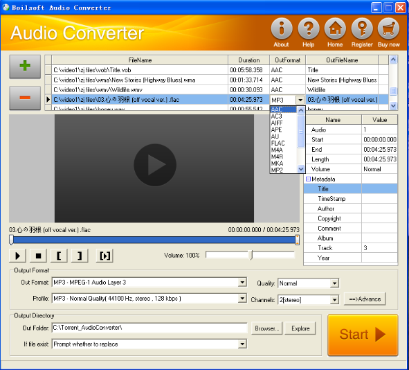 convert flac to aac