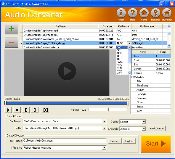 convert mpeg to au