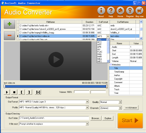 convert rm to mp2