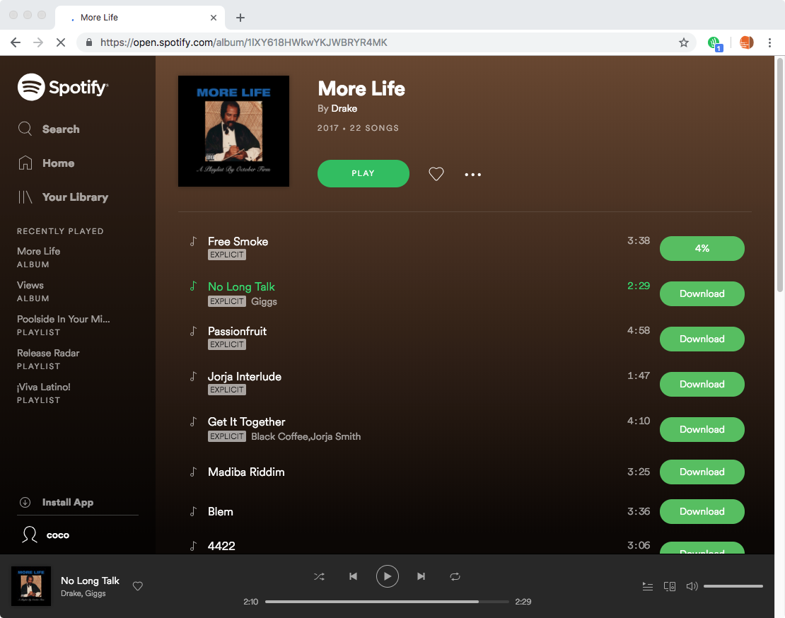 Open spotify com track